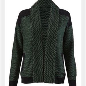 Cabi 3015 Green Fireside Chevron Open Cardigan